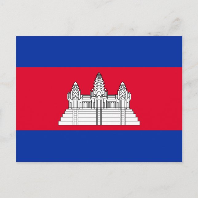 Cartão Postal Bandeira do Camboja (Frente)