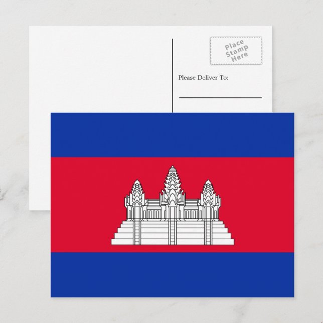 Cartão Postal Bandeira do Camboja: Bandeira do Camboja (Frente/Verso)