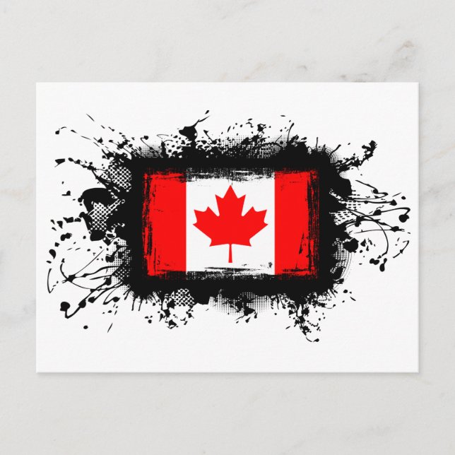 Cartão Postal Bandeira do Canadá (Frente)