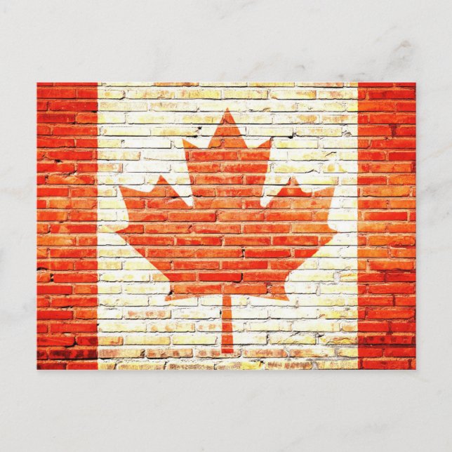 Cartão Postal bandeira do Canadá (Frente)