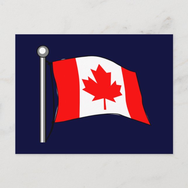 Cartão Postal Bandeira do Canadá (Frente)