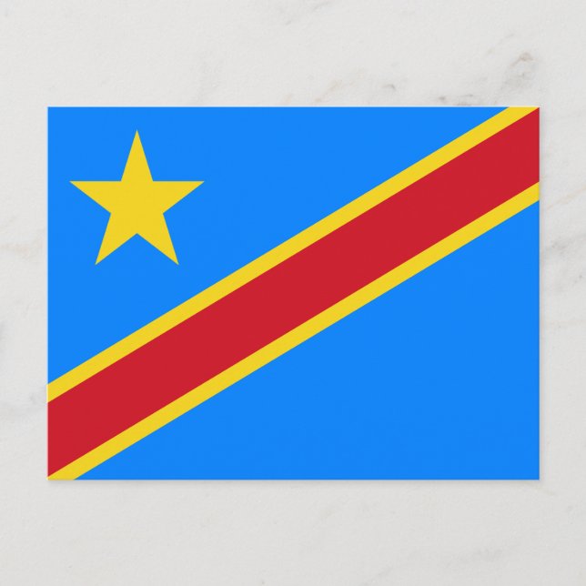 Cartão Postal Bandeira do Congo Quinxassa (Frente)