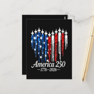 Cartão Postal Bandeira do Coração dos 250 Anos da América