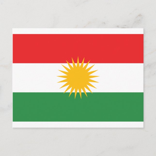 Cartão Postal Bandeira do Curdistão (Alay Kurdistan ou Alaya Ren (Frente)