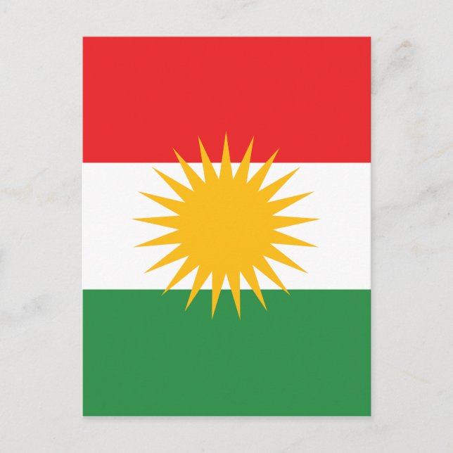 Cartão Postal Bandeira do Curdistão (Alay Kurdistan ou Alaya Ren (Frente)