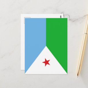 Cartão Postal bandeira do Djibuti