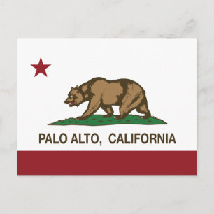 Cartão Postal Bandeira do Estado da Califórnia Palo Alto
