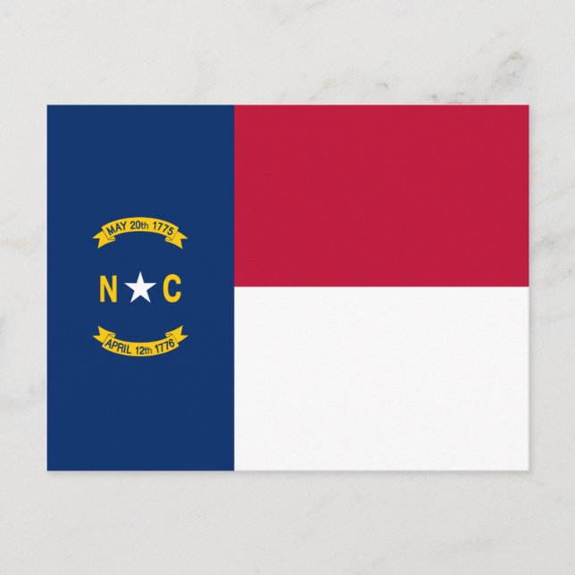 Cartão Postal Bandeira do Estado da Carolina do Norte (Frente)
