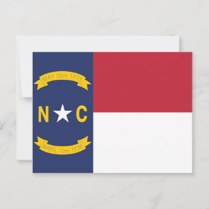Cartão Postal Bandeira do Estado da Carolina do Norte Velho Nort