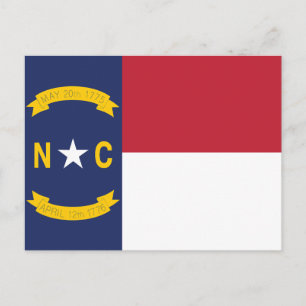 Cartão Postal Bandeira do Estado da Carolina do Norte Velho Nort