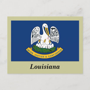 Cartão Postal Bandeira do Estado da Louisiana