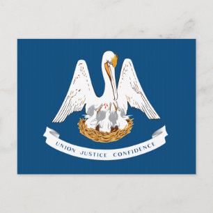 Cartão Postal Bandeira do Estado da Louisiana