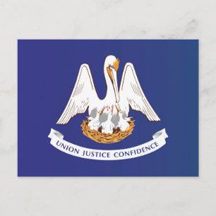 Cartão Postal Bandeira do Estado da Louisiana, EUA