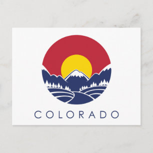 Cartão Postal Bandeira do Estado da Montanha Colorado Rocky