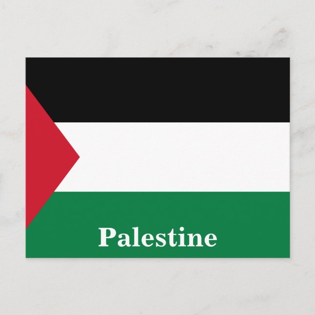 Cartão Postal Bandeira do Estado da Palestina Viagens Turismo Vi (Frente)