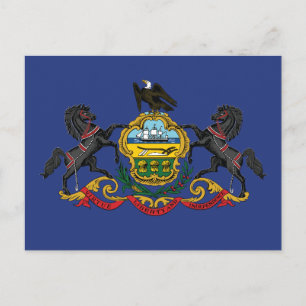 Cartão Postal Bandeira do Estado da Pensilvânia Cavalos