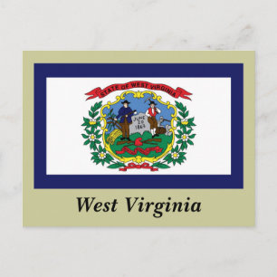 Cartão Postal Bandeira do Estado da Virgínia Ocidental