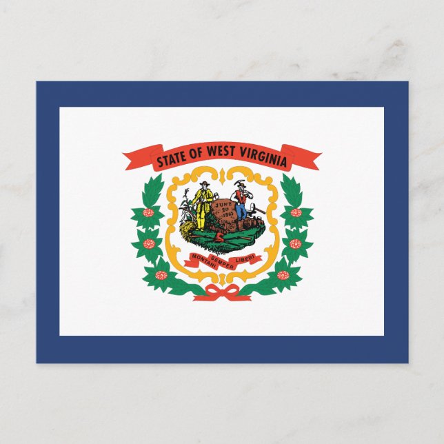 Cartão Postal Bandeira do Estado da Virgínia Ocidental Montanhês (Frente)