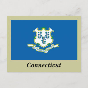 Cartão Postal Bandeira do Estado de Connecticut