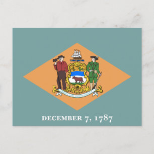 Cartão Postal Bandeira do estado de Delaware