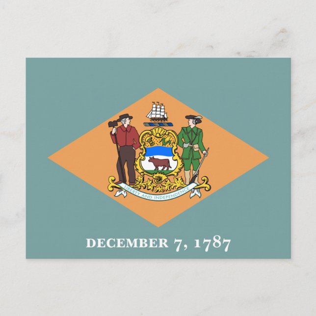 Cartão Postal Bandeira do estado de Delaware (Frente)