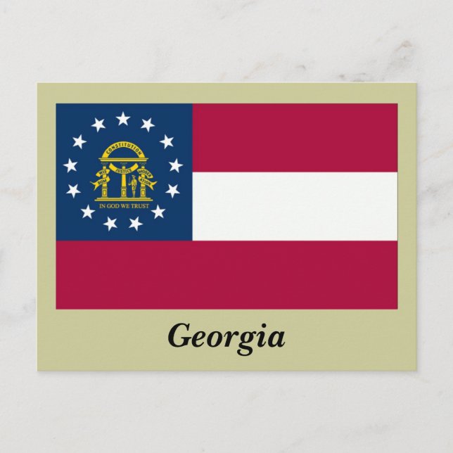Cartão Postal Bandeira do estado de Geórgia (Frente)