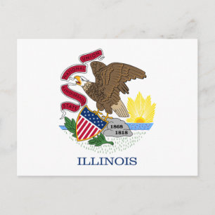Cartão Postal Bandeira do estado de Illinois