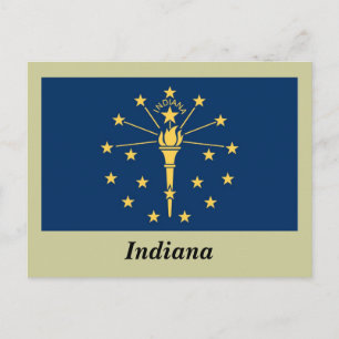 Cartão Postal Bandeira do Estado de Indiana