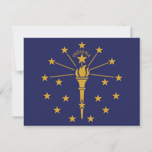 Cartão Postal Bandeira do Estado de Indiana Hoosier State Tocha 