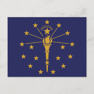 Cartão Postal Bandeira do Estado de Indiana Hoosier State Tocha