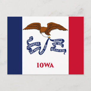 Cartão Postal Bandeira do Estado de Iowa