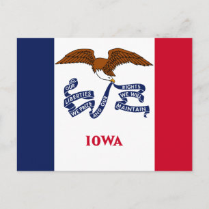 Cartão Postal Bandeira do Estado de Iowa