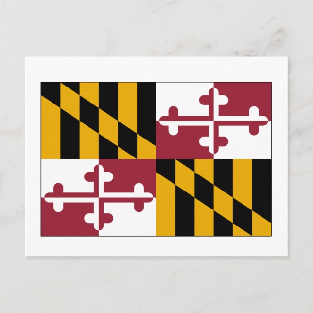 Cartão Postal Bandeira do estado de Maryland (Frente)