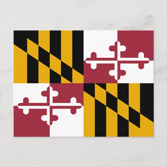 Cartão Postal Bandeira do Estado de Maryland (Frente)