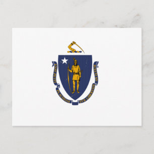 Cartão Postal Bandeira do Estado de Massachusetts