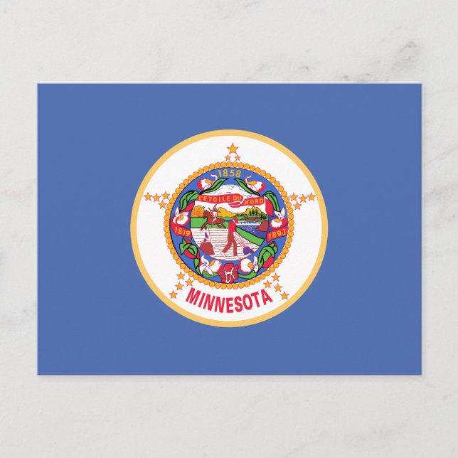 Cartão Postal Bandeira do Estado de Minnesota (Frente)