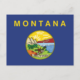 Cartão Postal Bandeira do Estado de Montana Big Sky Country Oro