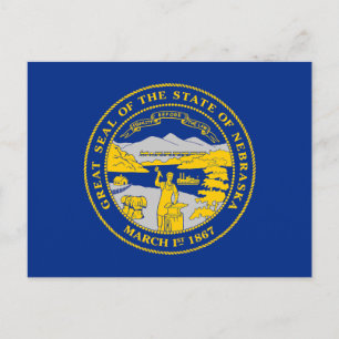 Cartão Postal Bandeira do Estado de Nebraska