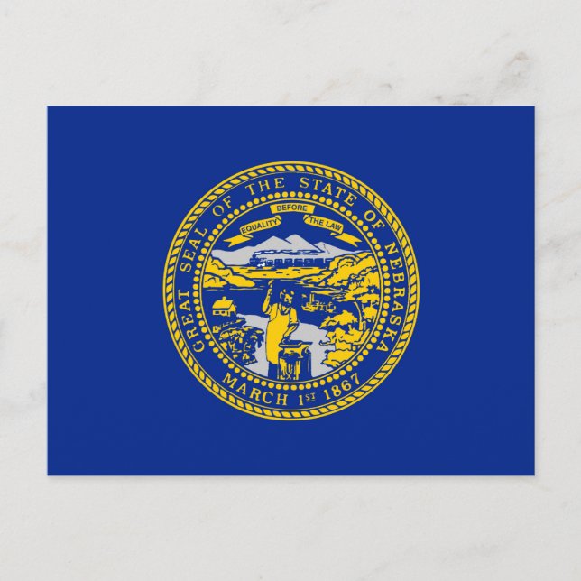 Cartão Postal Bandeira do Estado de Nebraska Design (Frente)