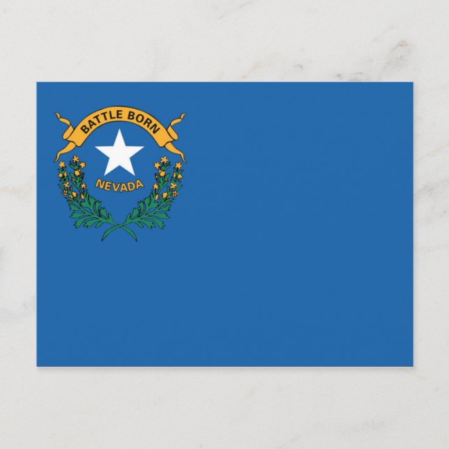 Cartão Postal Bandeira do Estado de Nevada, EUA (Frente)