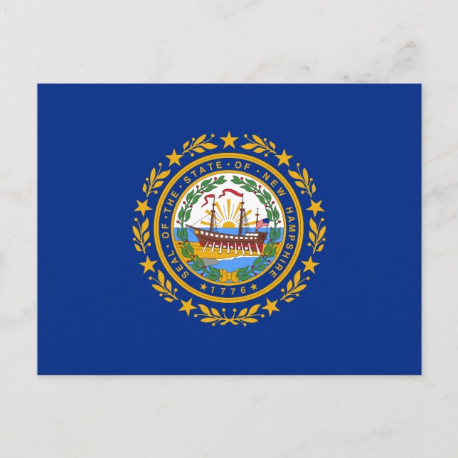 Cartão Postal Bandeira do Estado de New Hampshire (Frente)