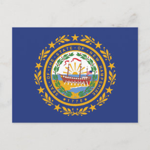 Cartão Postal Bandeira do Estado de New Hampshire Lembrança de R