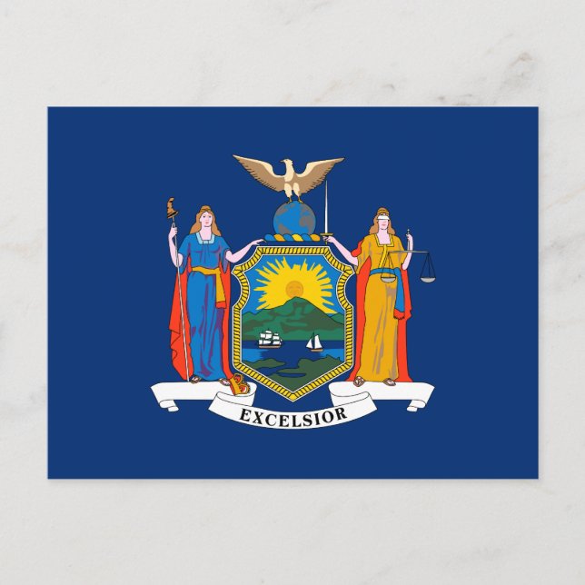 Cartão Postal Bandeira do Estado de Nova York (Frente)