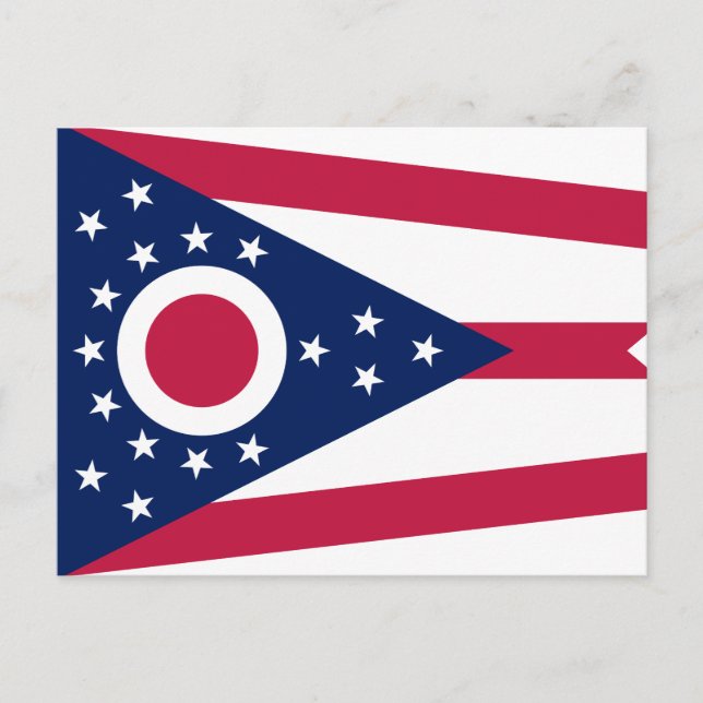 Cartão Postal Bandeira do Estado de Ohio (Frente)