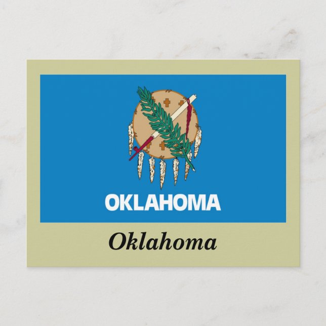 Cartão Postal Bandeira do Estado de Oklahoma (Frente)