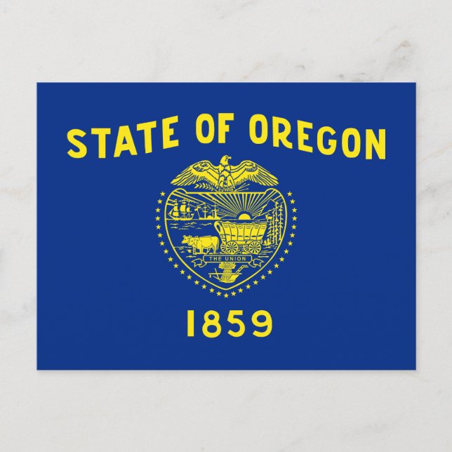 Cartão Postal Bandeira do Estado de Oregon (Frente)