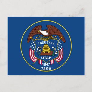 Cartão Postal Bandeira do Estado de Utah Design