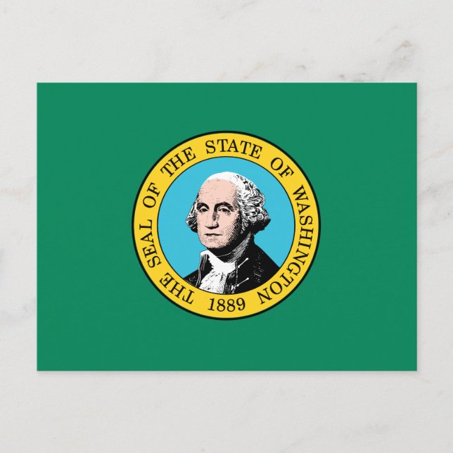 Cartão Postal Bandeira do Estado de Washington (Frente)