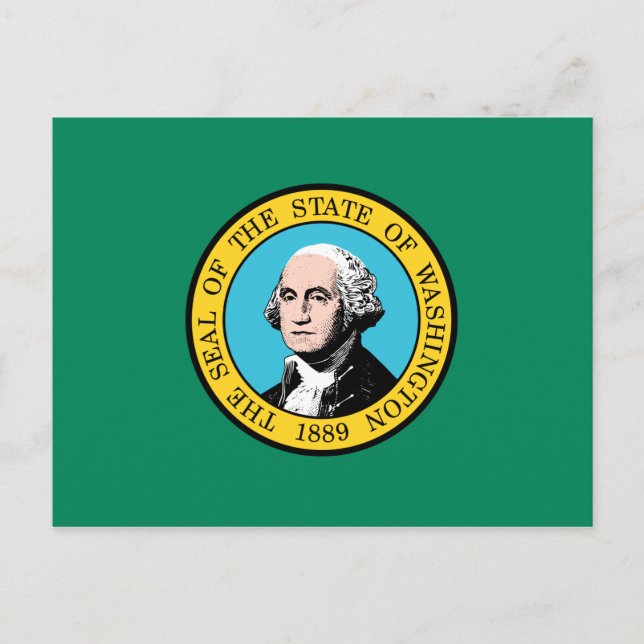 Cartão Postal Bandeira do Estado de Washington (Frente)