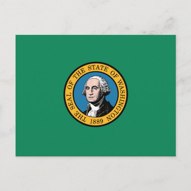 Cartão Postal Bandeira do Estado de Washington, EUA (Frente)